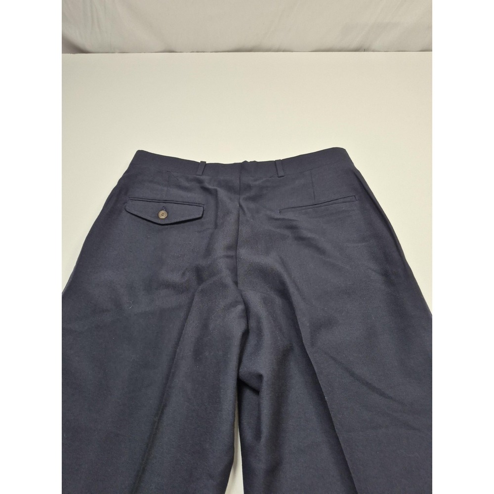 VTG Racquet Club Dress Pants Mens 34x36 Blue Pleated Straight Unhemmed USA - Picture 6 of 11